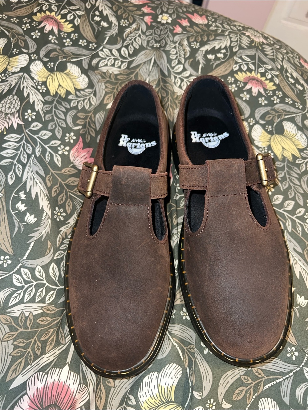 Dr. Martens Brown Suede Mary Jane Slip-On Loafers